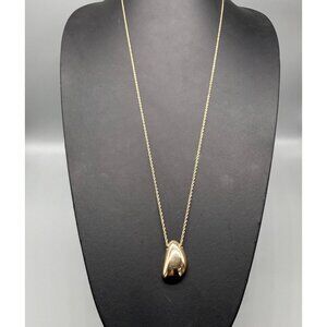 Banana Republic Gold Pendant Necklace With Teardrop Charm On Gold Tone Chain
